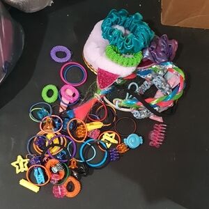 Colorful Hair Accessories Lot - Turquoise, Purple, Pink, Green, Orange -- COPY